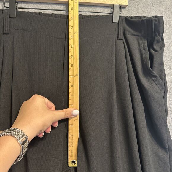 Halara Wide Leg Pull On Pants Elastic Waist Minimalist Office Size 2X Black - Picture 6 of 10